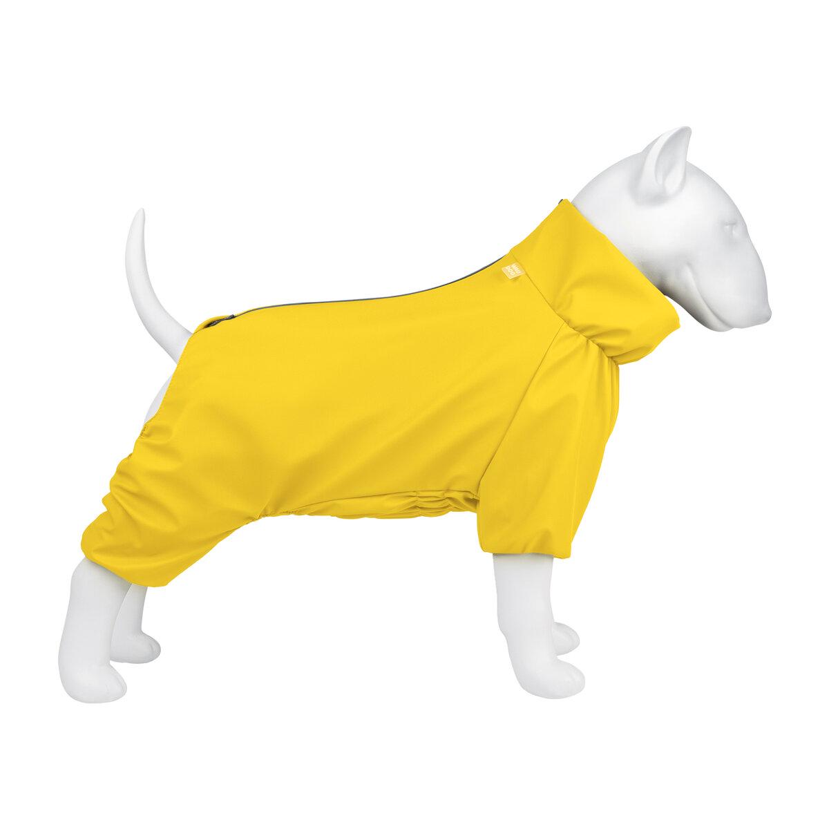 Дождевик для собак Waudog Clothes водонепроницаемый L50 В 70-74 см С 47-50 см Желтый