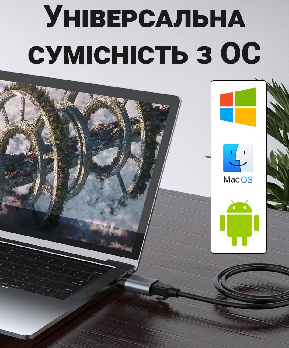 Карта сетевая Type-C to RJ45 Ethernet Addap UC2RJ45-01 для интернет подключения до 1 Гбит/с - фото 7