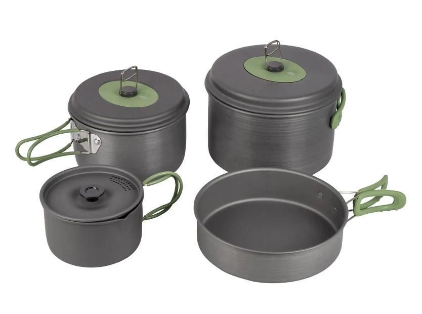 Набор посуды Bo-Camp Explorer 4 Pieces Hard Anodized Grey/Green (DAS301407)