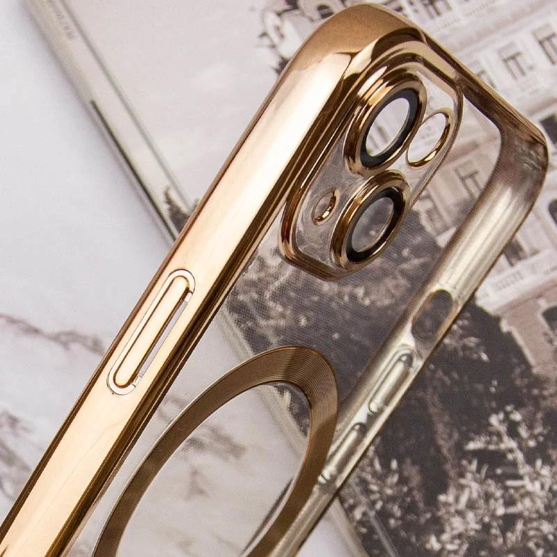 Хромований Чохол Magnetic із Технологією MagSafe + захист камери для Apple iPhone 14 (6.1") Gold - фото 5