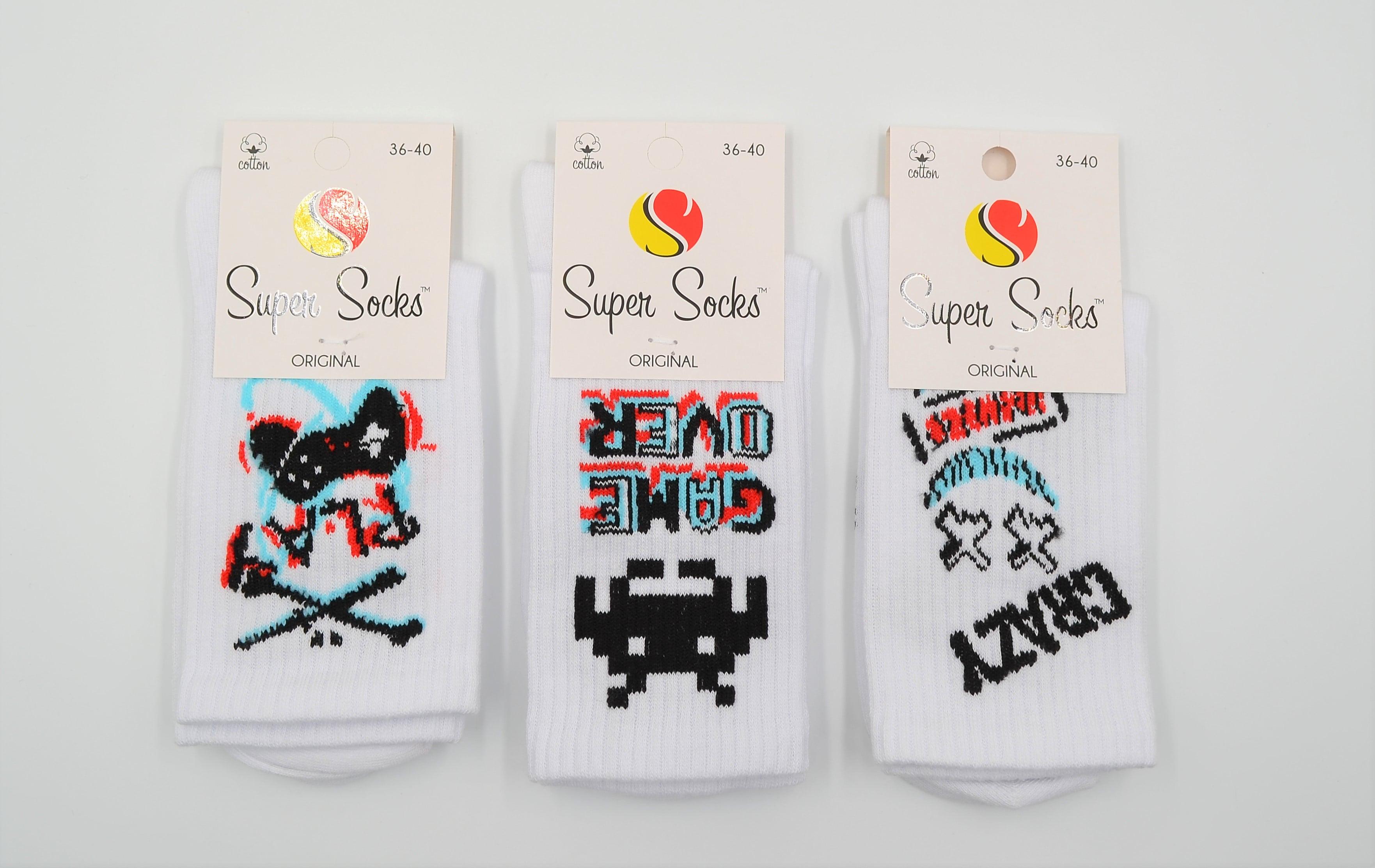 Носки универсальные демисезонные Super Socks 001.S235 Game over р. 36-40 Ассорти