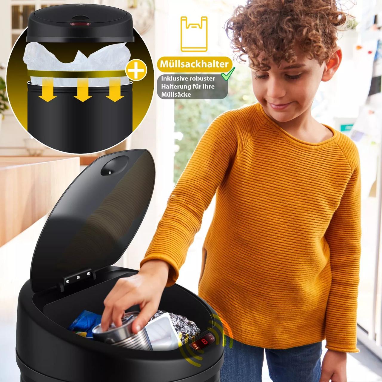 Мусорное ведро с автоматическим датчиком KESSER из нержавеющей стали 56 л Black - фото 9 Мусорное ведро с автоматическим датчиком KESSER из нержавеющей стали 56 л Black - фото 9