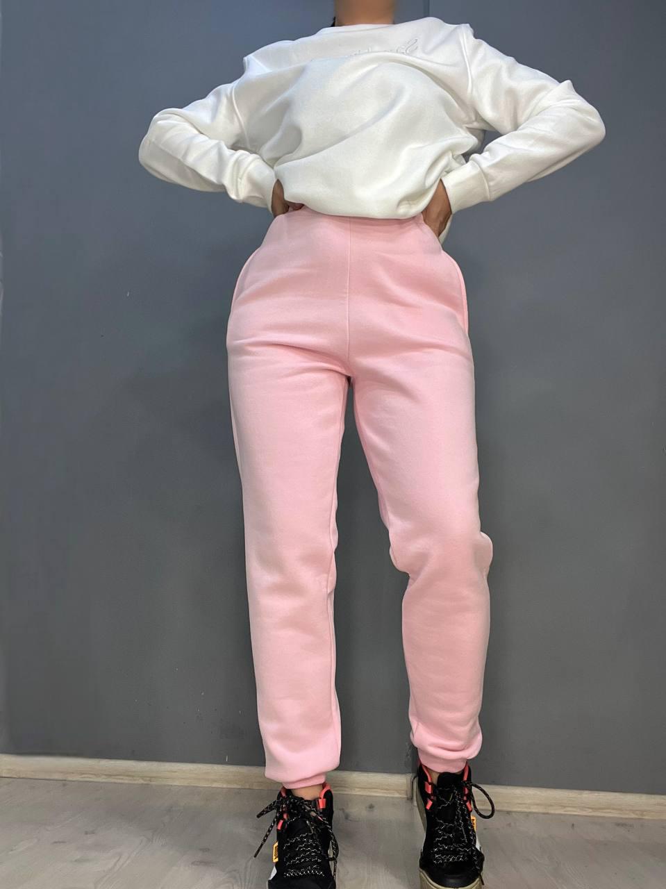 Брюки женские PEPPER MINT 24-13 спортивные джоггеры резинка на талии утепленные S Розовый (926) - фото 8 Брюки женские PEPPER MINT 24-13 спортивные джоггеры резинка на талии утепленные S Розовый (926) - фото 8