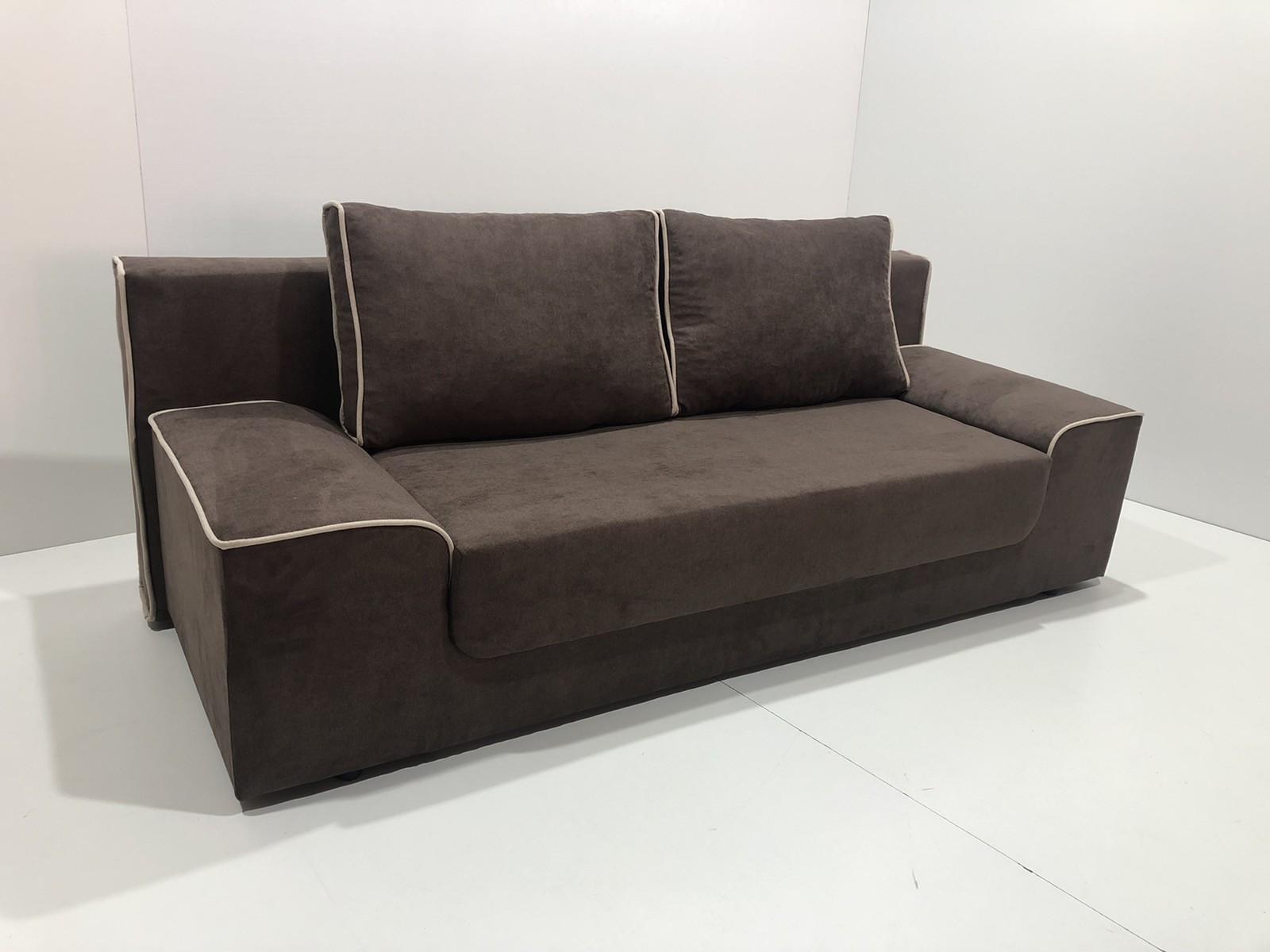 Диван Woody Лайм раскладной Коричневый/Белый кант (43313) - фото 5