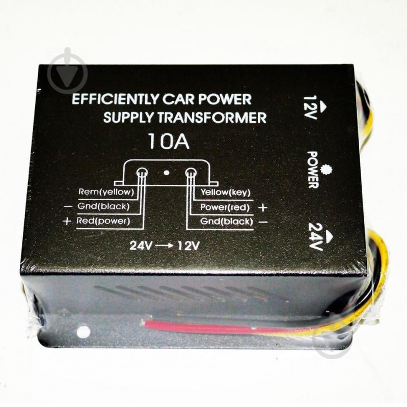 Автомобильный преобразователь напряжения RIAS 24В в 12В 10A Black (3sm_424311723)