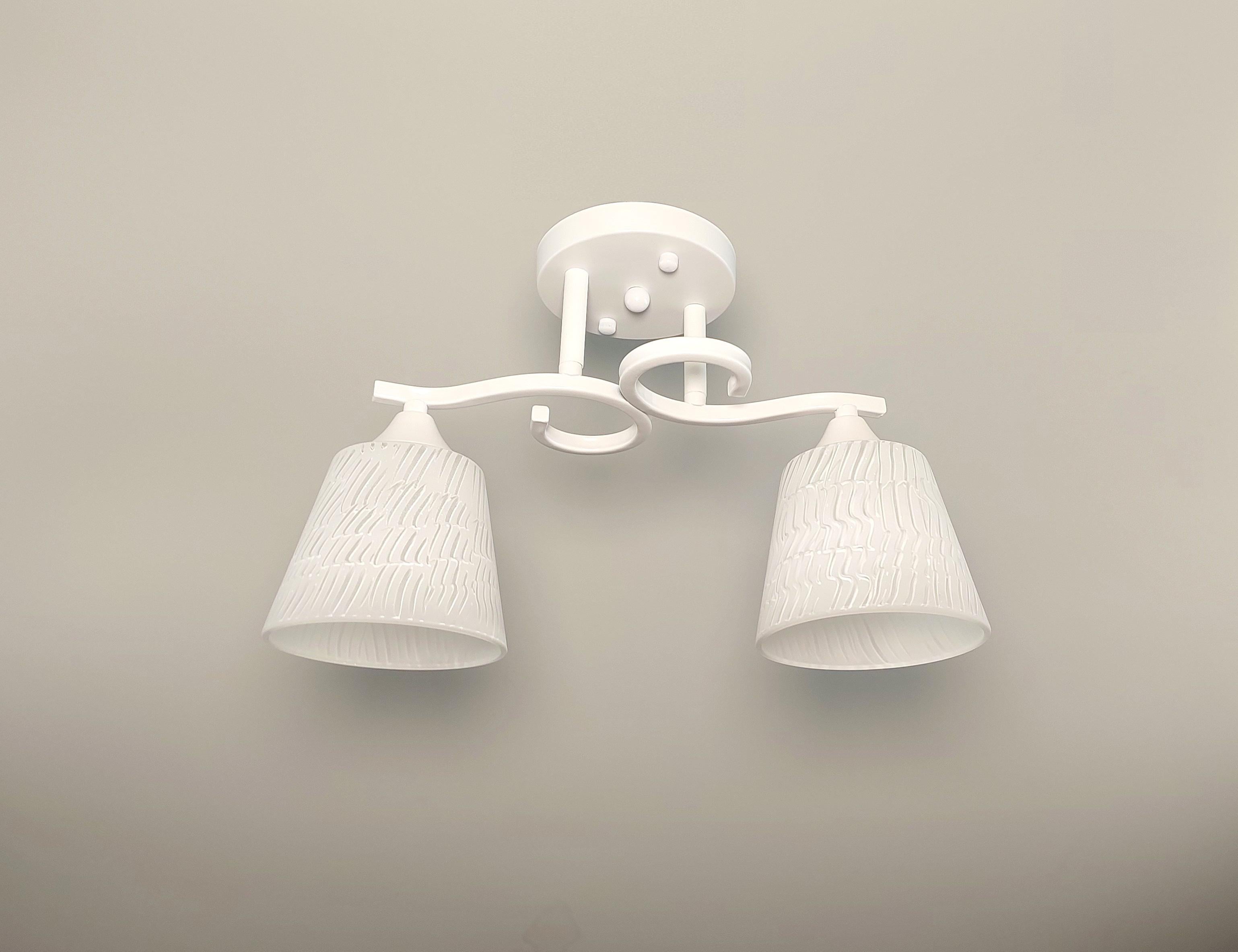 Люстра потолочная 6086/2 на 2 плафона Белый (23183269)