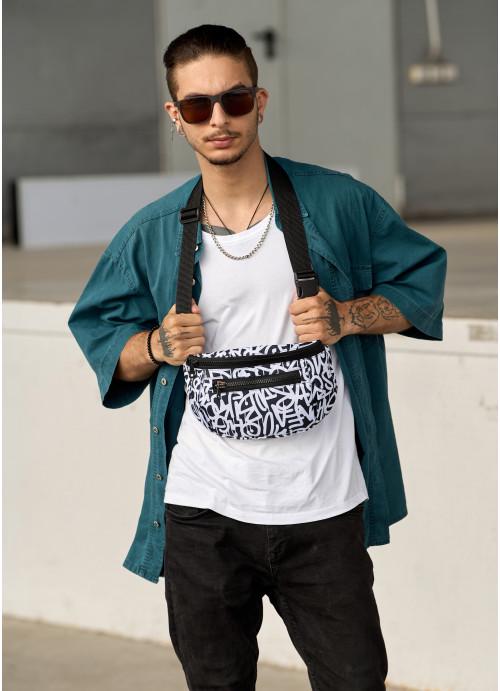 Поясная сумка мужская Sambag Graphity тканевая Черный (803038617)