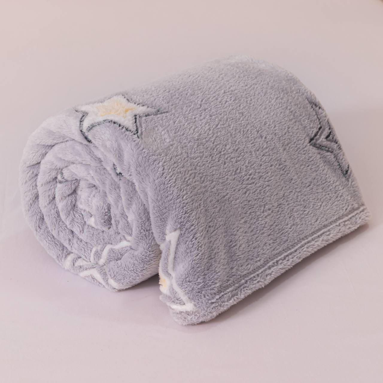 Плед-покривало Malloory Home Плюшевий з мікрофібри Зірки 200x230 см Сіро-блакитний (1873-9) - фото 2