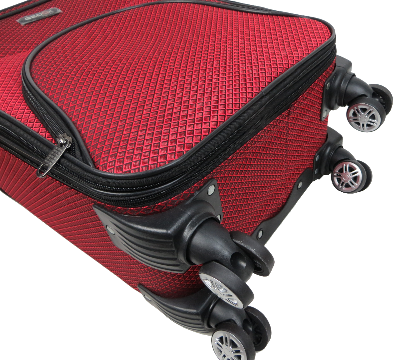 Чемодан на колесах Gedox GD Polo маленький в клетку 42 л Красный - фото 7