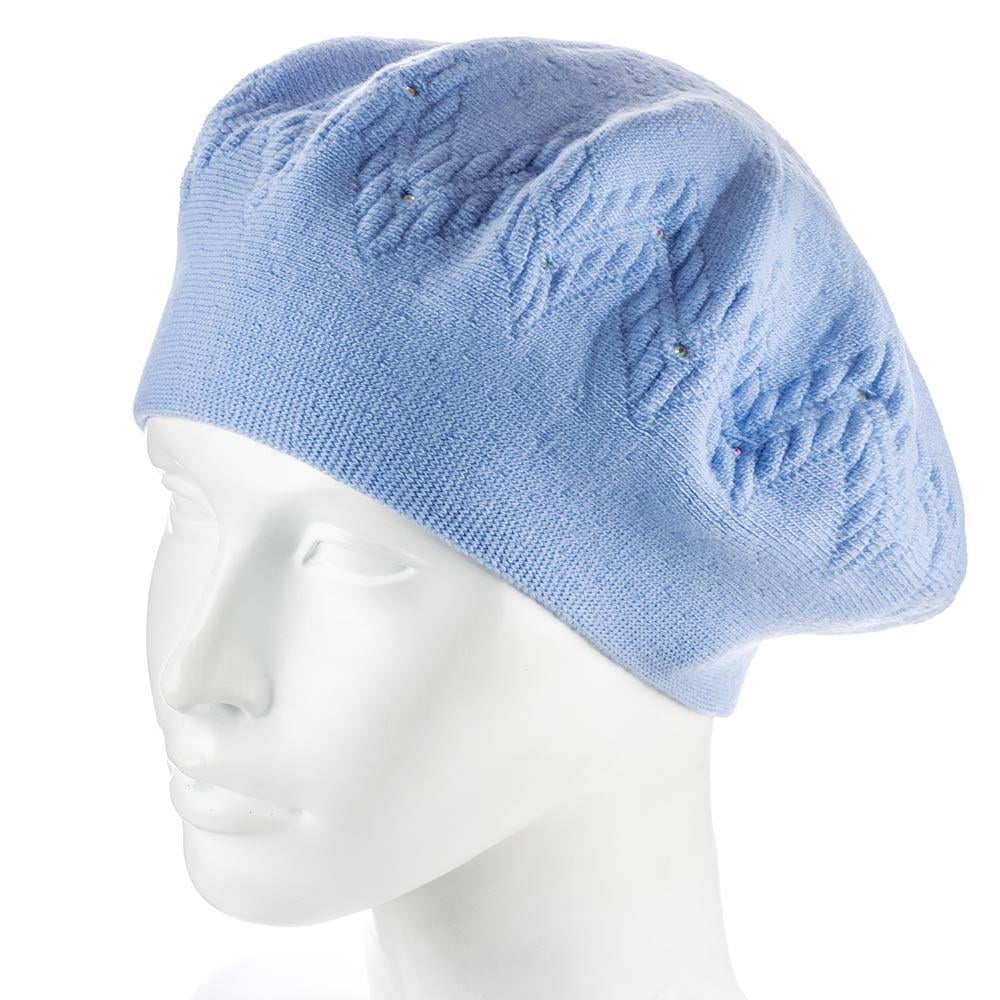 Берет жіночий Zolly ZH246 вовняний подвійний Блакитний (132636)