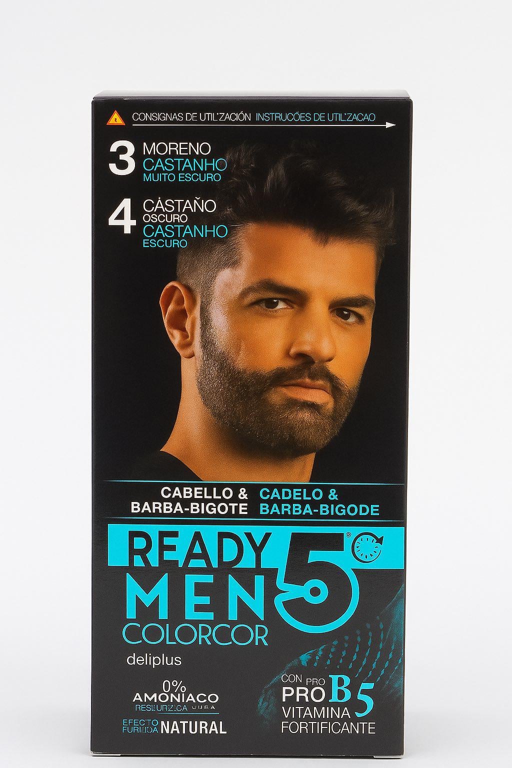 Краска для волос и бороды Deliplus Ready Men Colorcor тон 3-4 Темный каштан Краска для волос и бороды Deliplus Ready Men Colorcor тон 3-4 Темный каштан