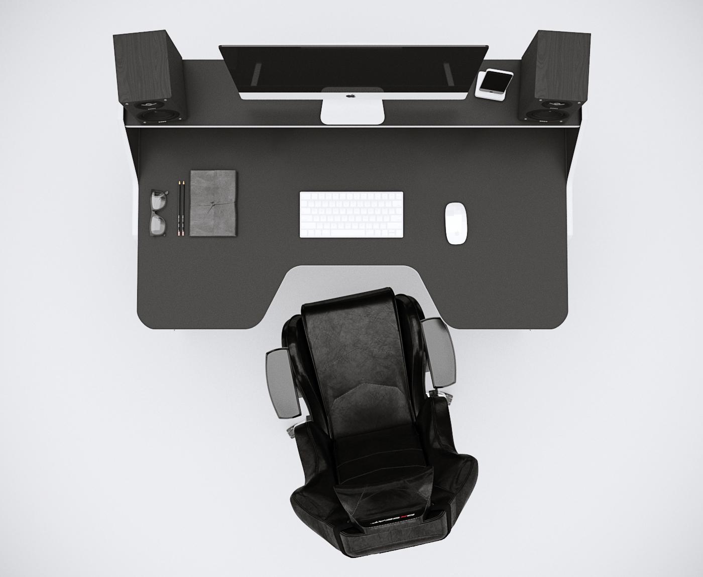 Стол геймерский с надстройкой Zeus Igrok-Tim ЛДСП Черный/белый - фото 10 Стол геймерский с надстройкой Zeus Igrok-Tim ЛДСП Черный/белый - фото 10