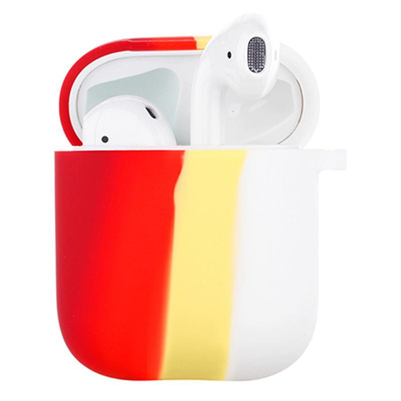 Футляр силіконовий Epik Colorfull для навушників AirPods 1/2 Червоний/Білий (00000044081_5)