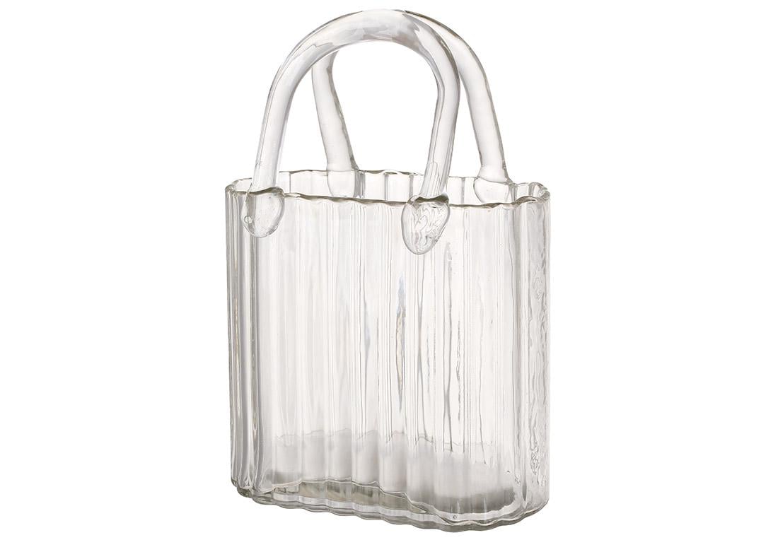 Ваза стеклянная в форме сумочки 15x8,5x22 см (992-503)