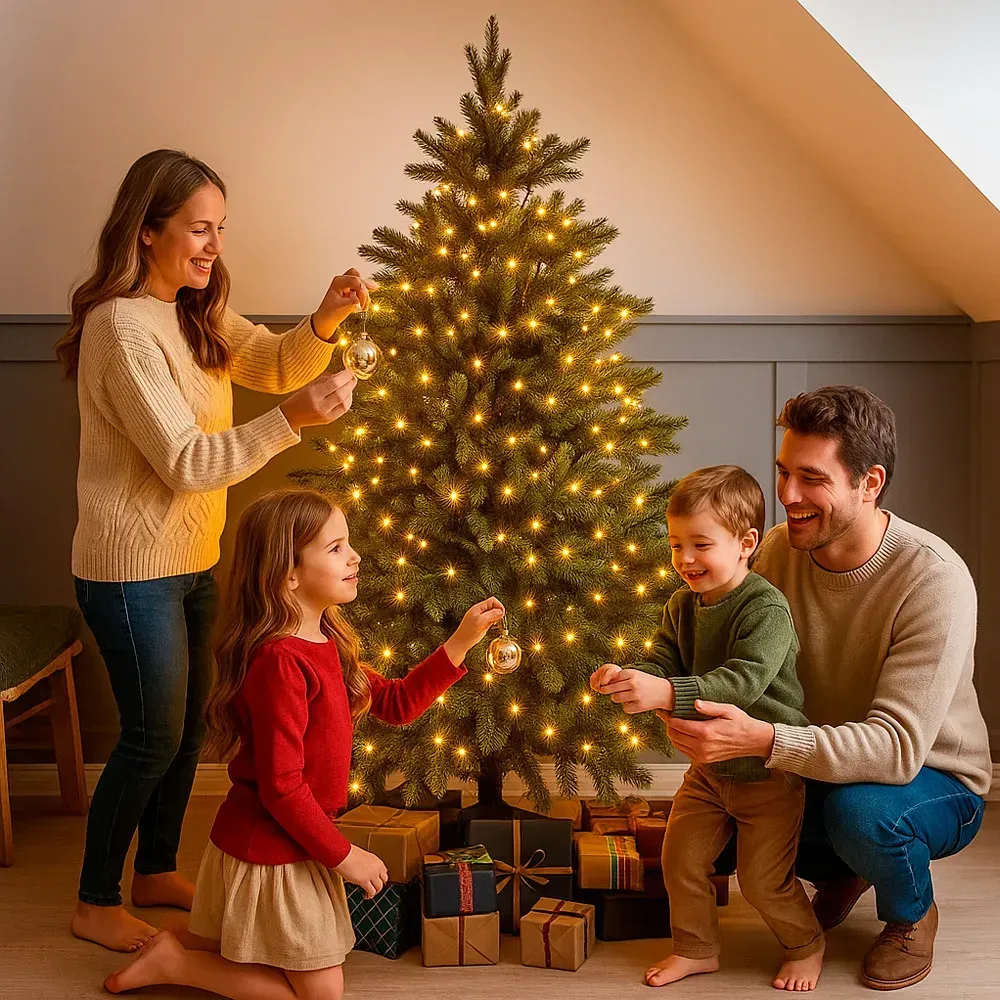 Гірлянда Роса від мережі 50 м 1500 LED пульт Теплий білий/Зелений провід (30874563) - фото 4