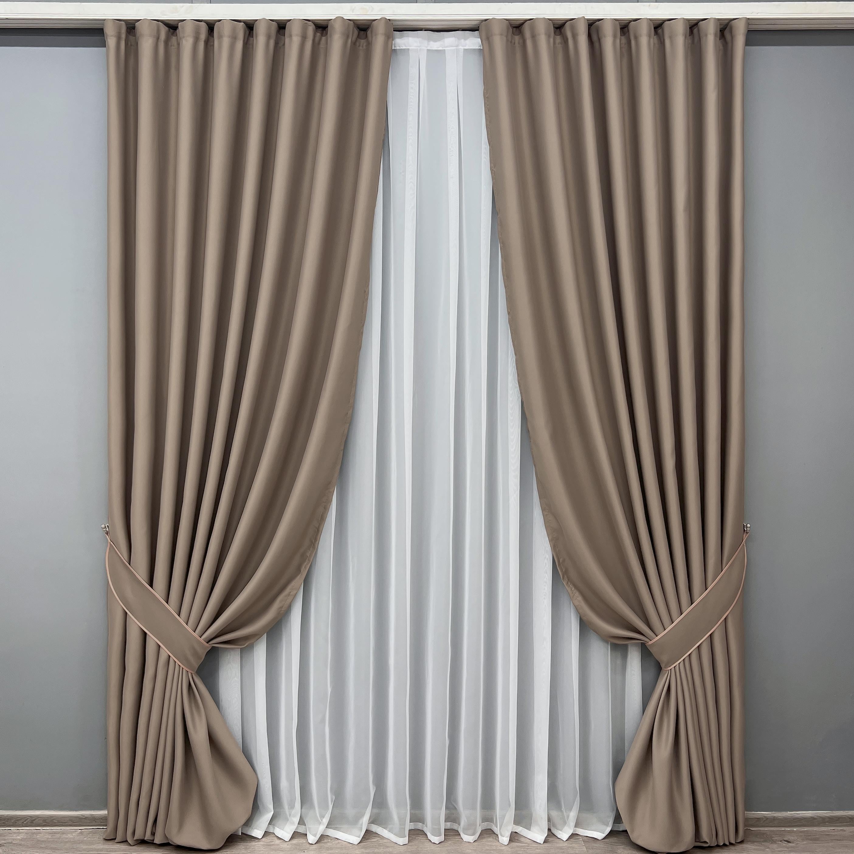 Комплект готовых штор VR-Textil Bagema Rvs №2073ш 150х290 см 2 шт. Капучино (33-1270)