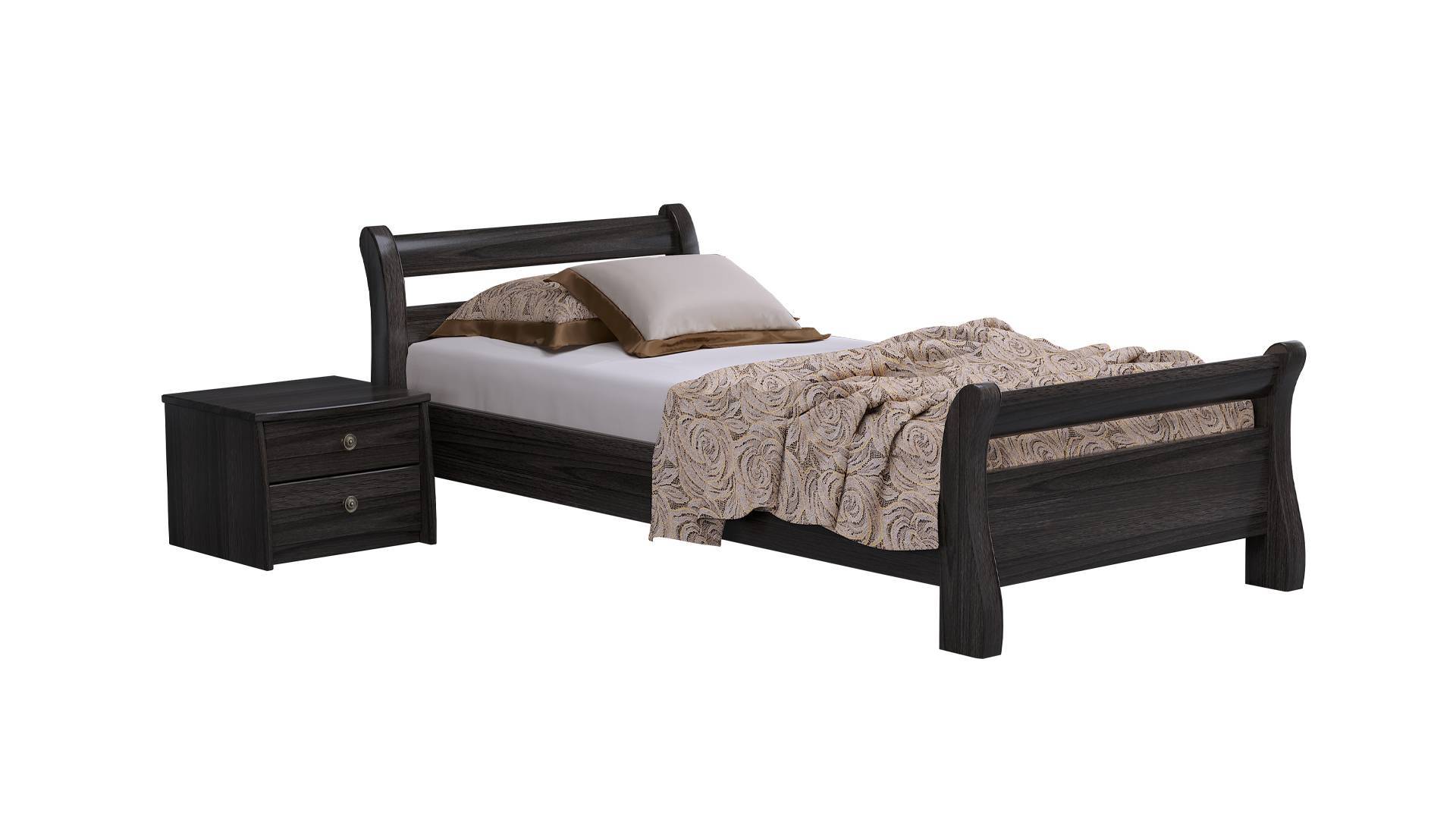 Кровать деревянная Estella Диана Массив Л4 90х190 см Венге (7201648026)