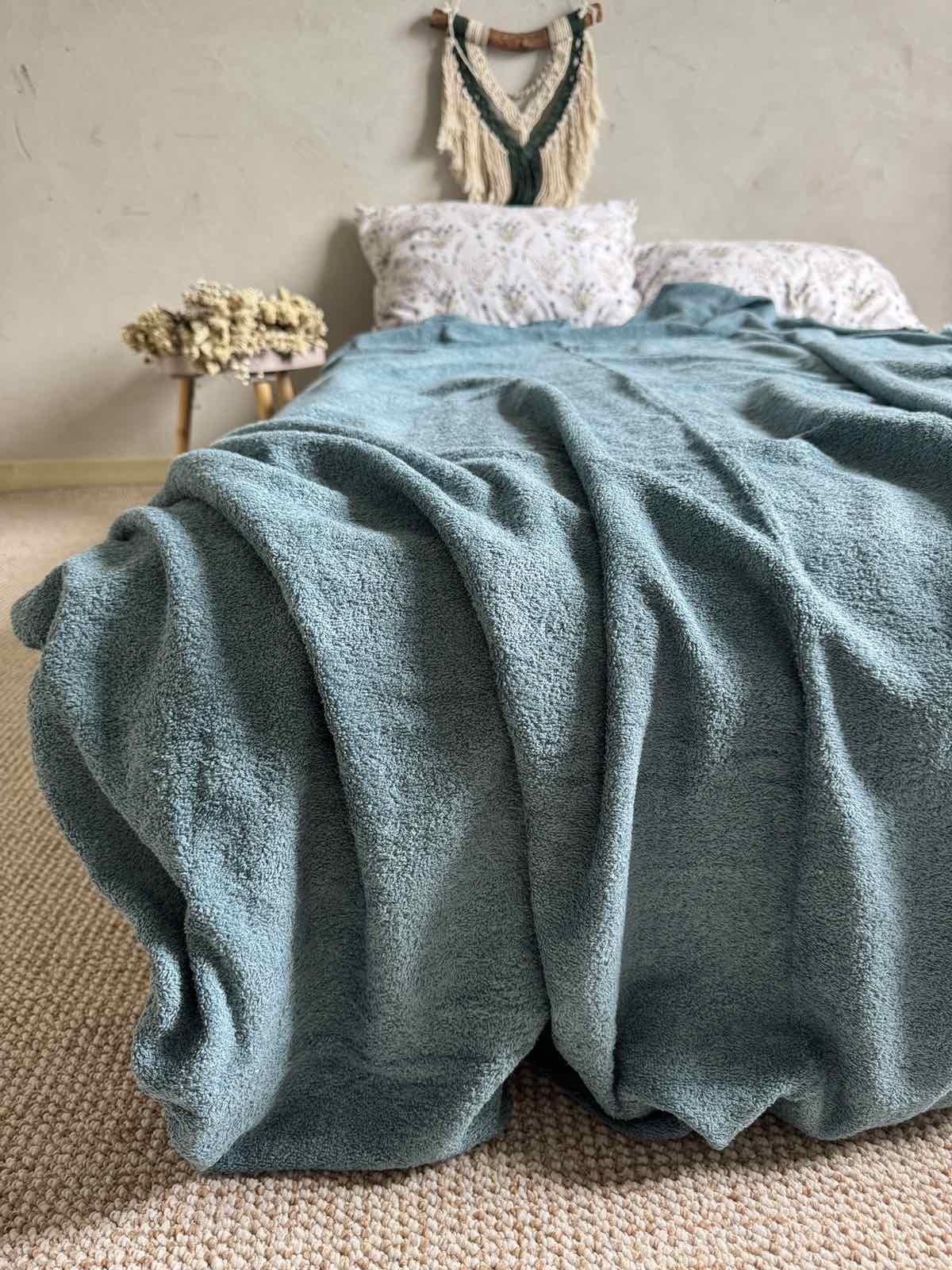 Простынь-покрывало махровое ZEINTEX MADEIRA хлопковое 150х220 см Бирюзовый (26970741) - фото 6