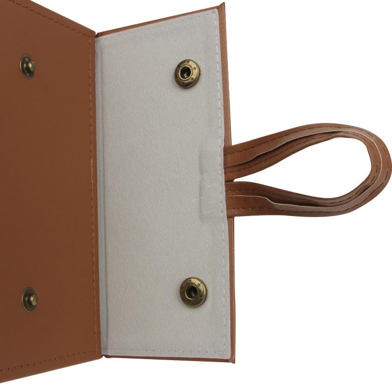 Футляр-органайзер для окулярів Lesko 4 відділення складний підвісний Коричневий (2624641381) - фото 3 Футляр-органайзер для окулярів Lesko 4 відділення складний підвісний Коричневий (2624641381) - фото 3