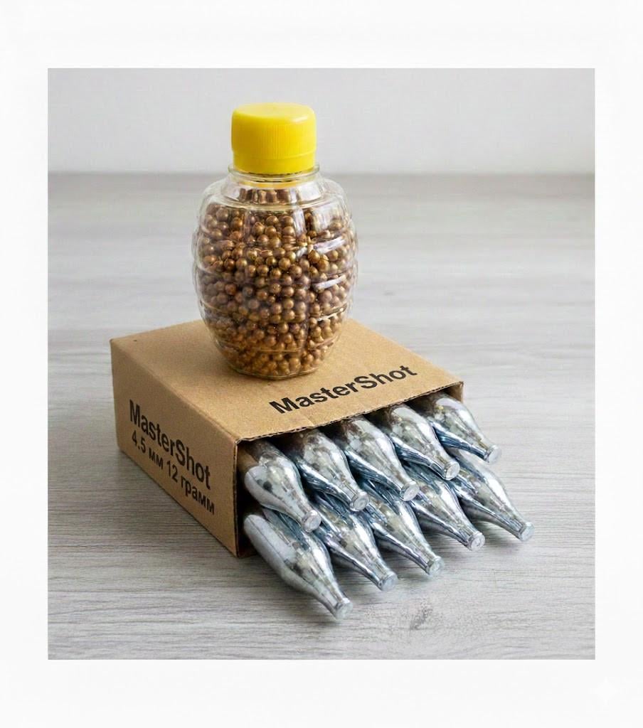 Пули для пневматики Балоны CO 2 MS 10 шт. шарики 4,5 мм 2000 шт.