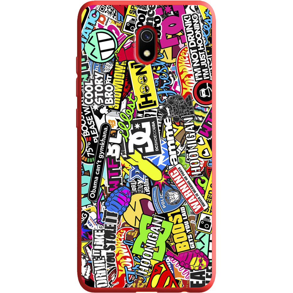 Чехол Boxface Xiaomi Redmi 8A Multicolored Inscriptions Красный силикон (38341-up880-38672)
