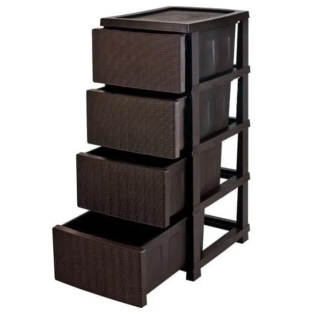 Комод 4 шухляди Ротанг 35х45х86 см Коричневий (Р4) - фото 2 Комод 4 шухляди Ротанг 35х45х86 см Коричневий (Р4) - фото 2