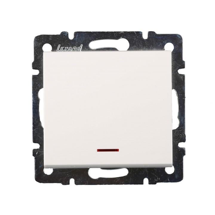 Выключатель одноклавишный с подсветкой Lezard Rain Белый (00000004882)