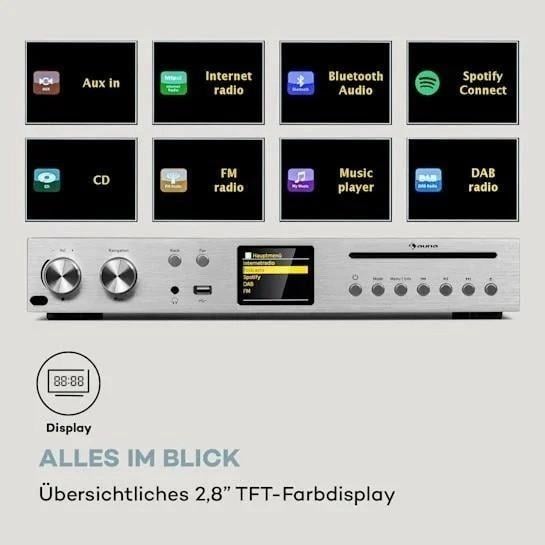 Підсилювач ресивер Auna HiFi CD Silver Star (10036446) - фото 5 Підсилювач ресивер Auna HiFi CD Silver Star (10036446) - фото 5