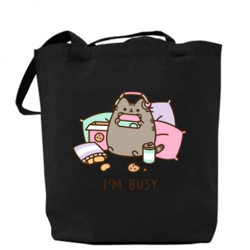 Шопер Pusheen "I'm Busy" 37х41 см Черный (13422422-2-184714)