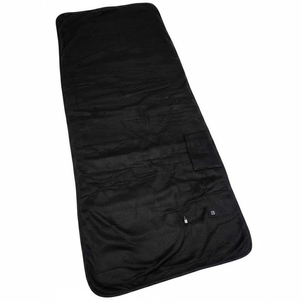 Килимок з підігрівом від PowerBank USB вкладиш в спальний мішок 75х180 см Чорний (KP-BL)