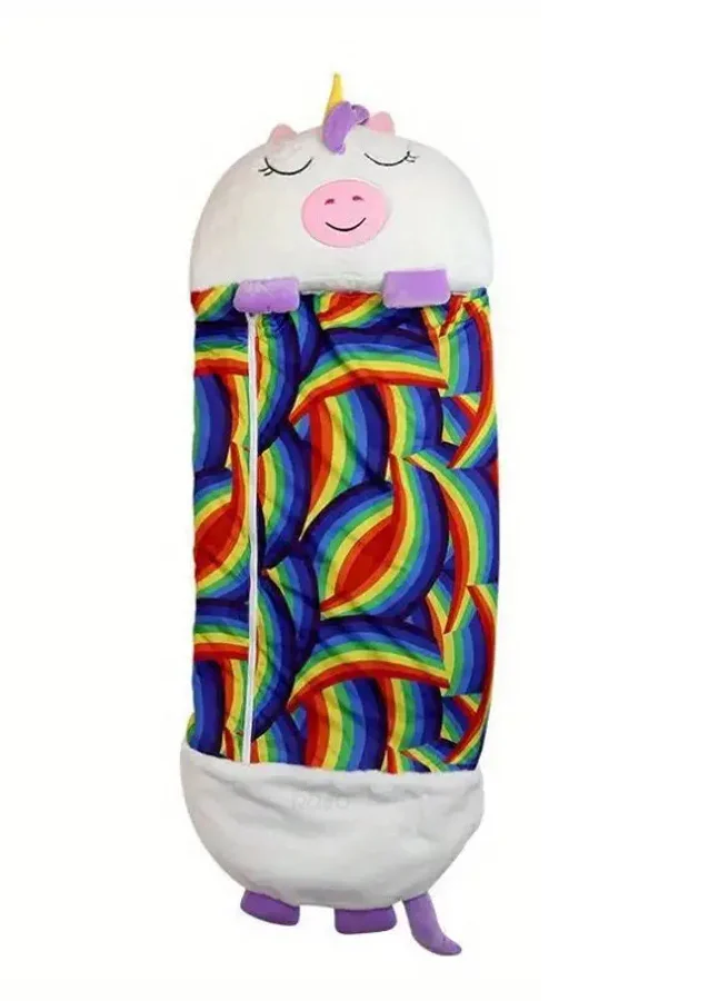 Спальный мешок детский белым Единорогом 110х45х10 см со встроенной подушкой (31457806)