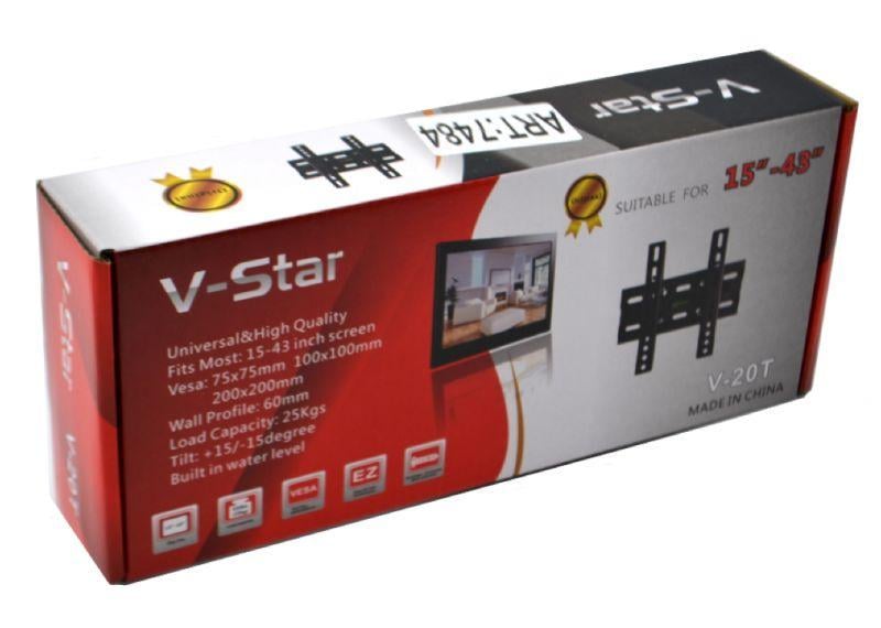 Кріплення для телевізорів VESA 15-43 V-Star V-20T Чорний (7484) - фото 8 Кріплення для телевізорів VESA 15-43 V-Star V-20T Чорний (7484) - фото 8