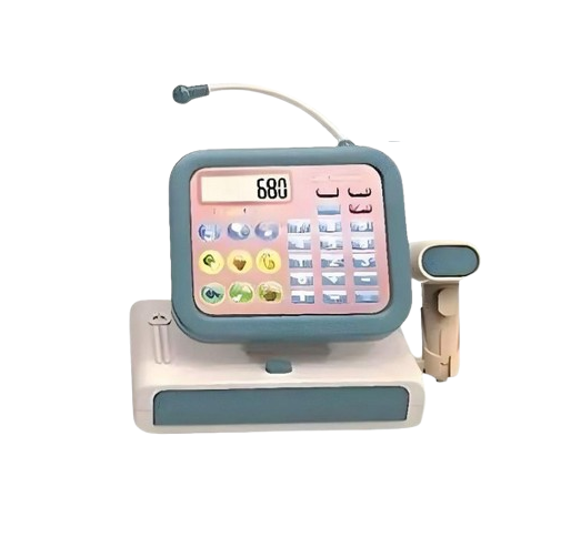 Игрушечный кассовый апарат с калькулятором и продуктами Серый (245822-1)
