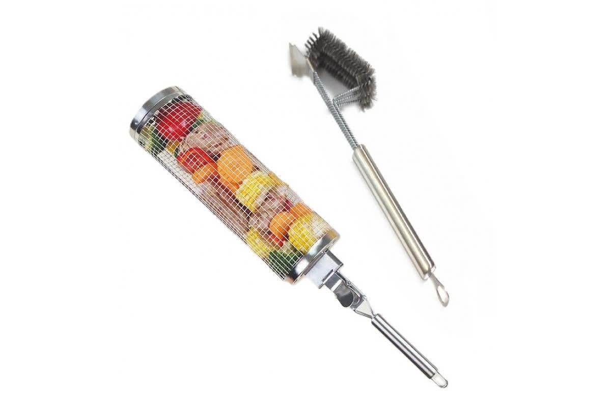 Сетка-гриль для овощей с ручкой и щеткой металлическая (28782348) - фото 6