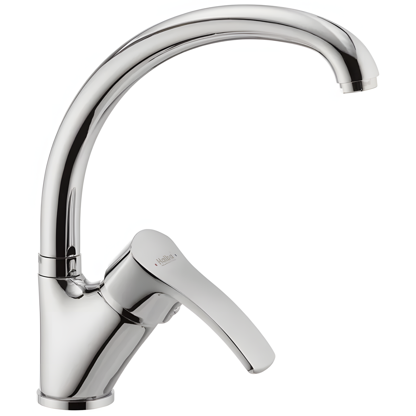 Кран на мойку на кухню с высоким изливом однорычажный Haiba FOCUS-011 латунь Хром (b-HB0128)