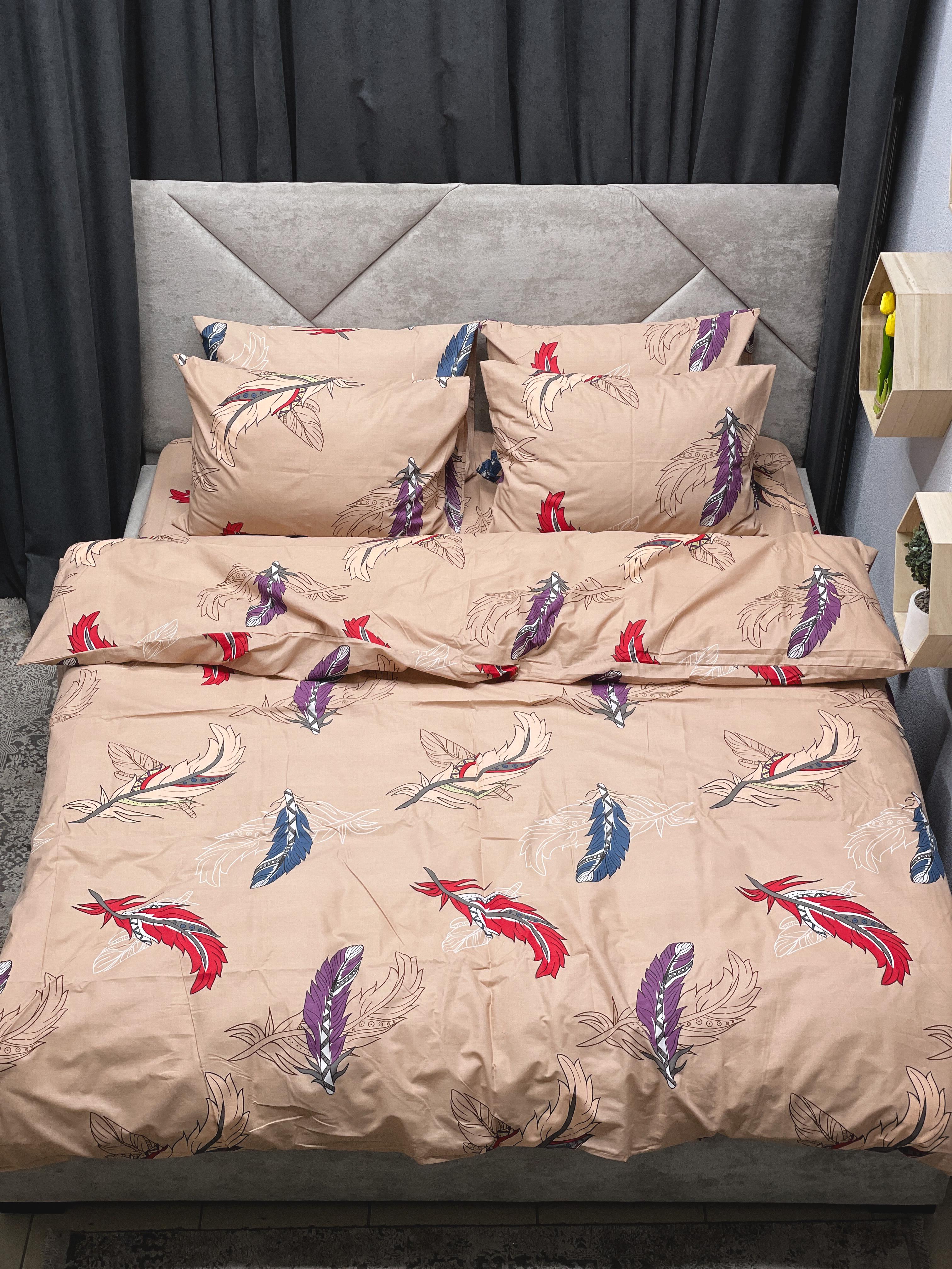 Комплект постельного белья Ego-textile 7861F бязевый Бежевый/Коричневый (196461461)