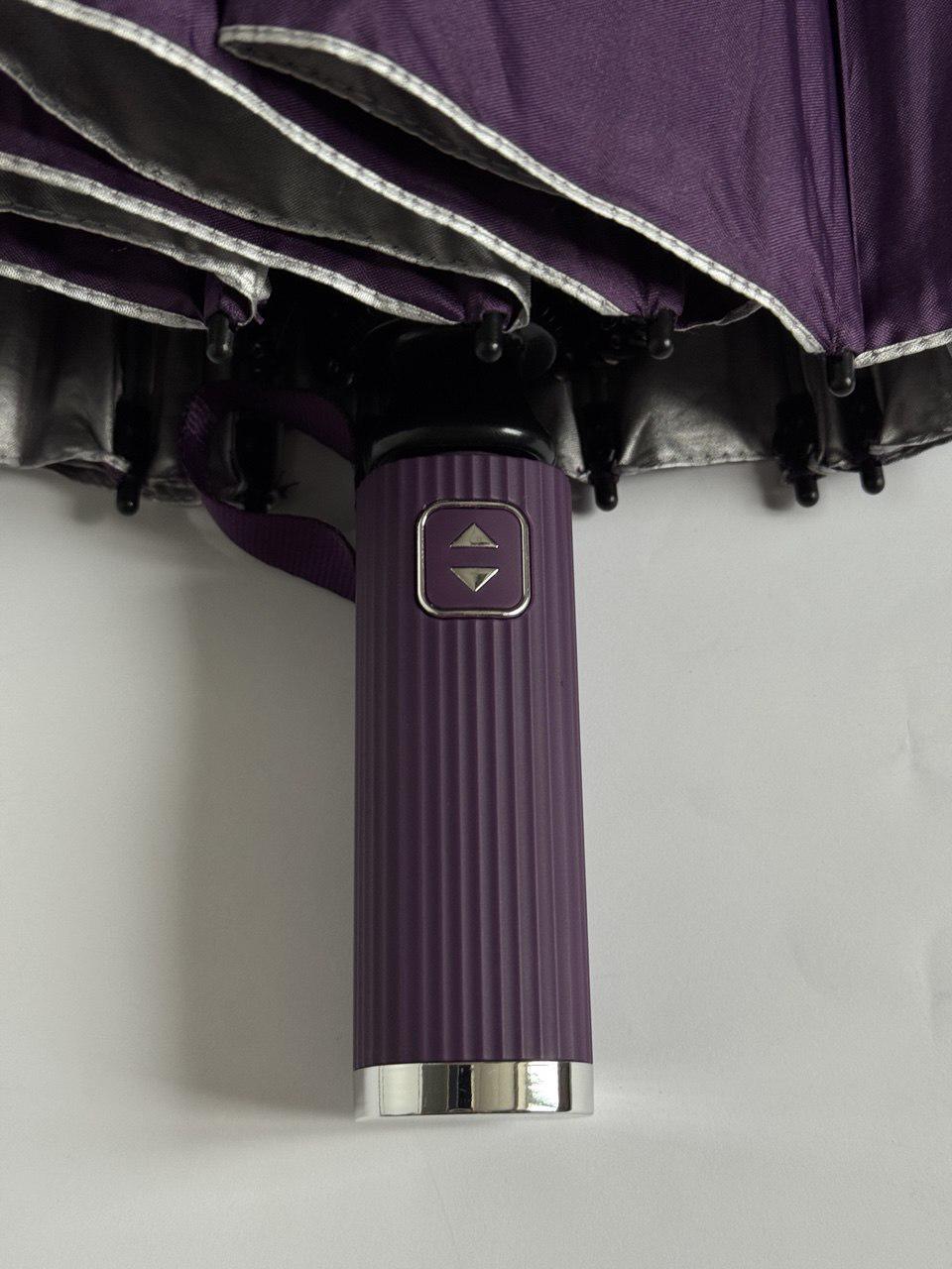 Парасолька-автомат Toprain Umbrella однотонна 16 спиць зі сріблом під куполом Фіолетовий (4016) - фото 5 Парасолька-автомат Toprain Umbrella однотонна 16 спиць зі сріблом під куполом Фіолетовий (4016) - фото 5