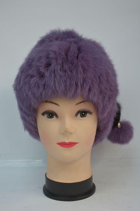 Шапка-кубанка из меха кролика Фиолетовый (28010)