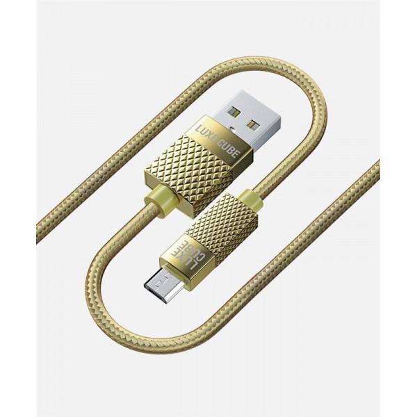 Кабель Luxe Cube Premium USB-microUSB 1м Gold (8889986489885) - фото 1