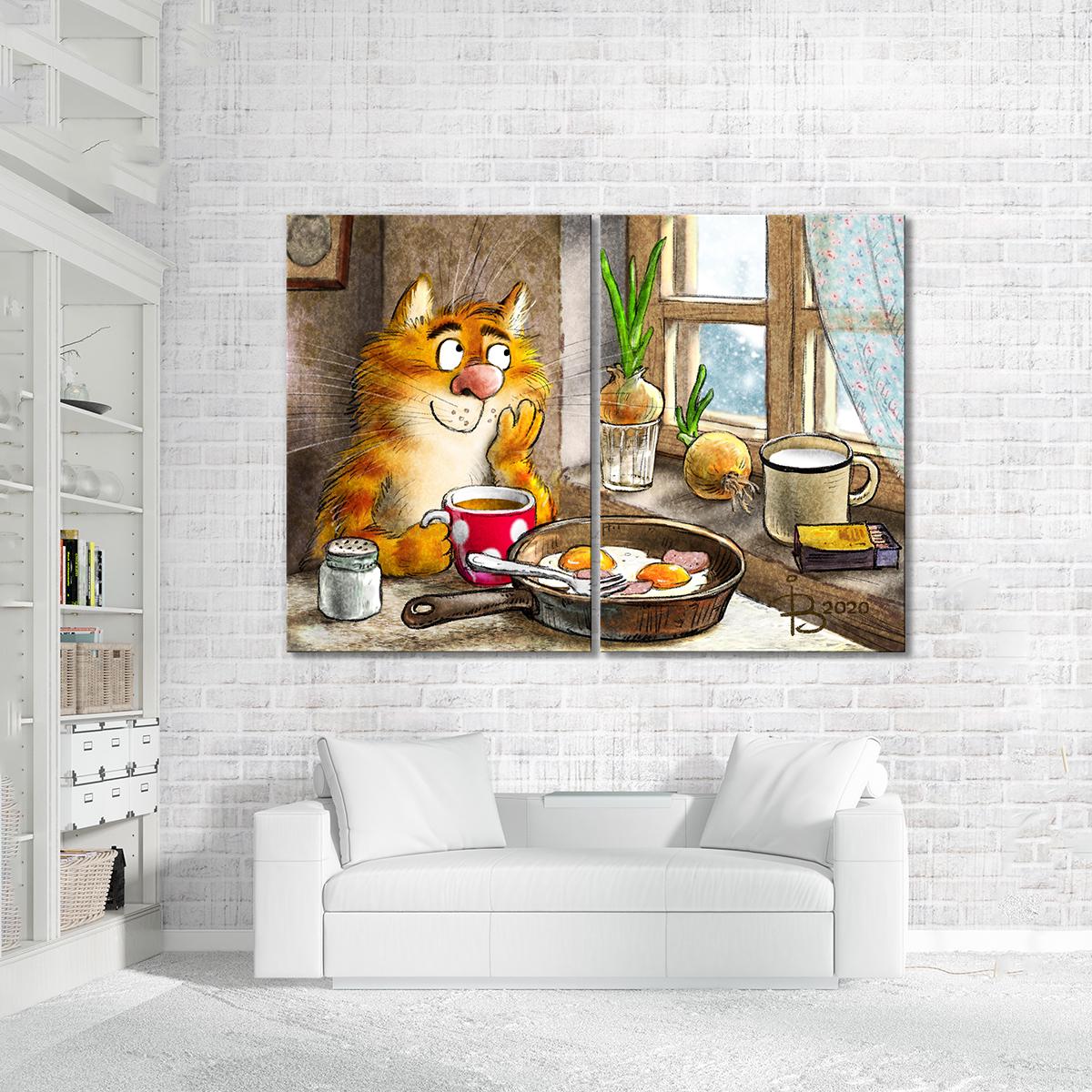 Модульная картина Завтрак 2 модуля 40х60 см