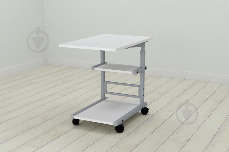 Стол приставной Ferrum-decor Адан 62x40x60 металл Серый ДСП Белое 16мм (ADA0015)