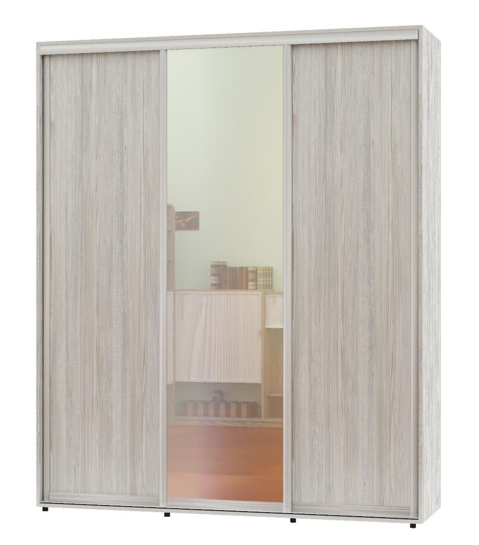 Шкаф-купе трехдверный Алекса ШК-05 ДСП/зеркало/ДСП 170x50x210 см Сосна Натти Шкаф-купе трехдверный Алекса ШК-05 ДСП/зеркало/ДСП 170x50x210 см Сосна Натти