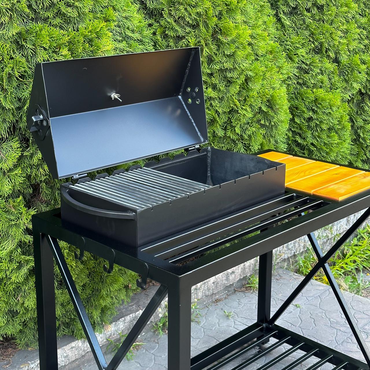 Мангал-барбекю Metalzavod Тор на 9 шампурів 4 мм в стилі LOFT 110х59х104 см (MLB9-4CX) - фото 5 Мангал-барбекю Metalzavod Тор на 9 шампурів 4 мм в стилі LOFT 110х59х104 см (MLB9-4CX) - фото 5