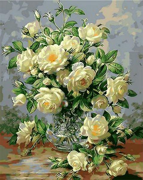 Картина по номерам Mariposa "Букет белых роз" 40x50 см (MR-Q1115)