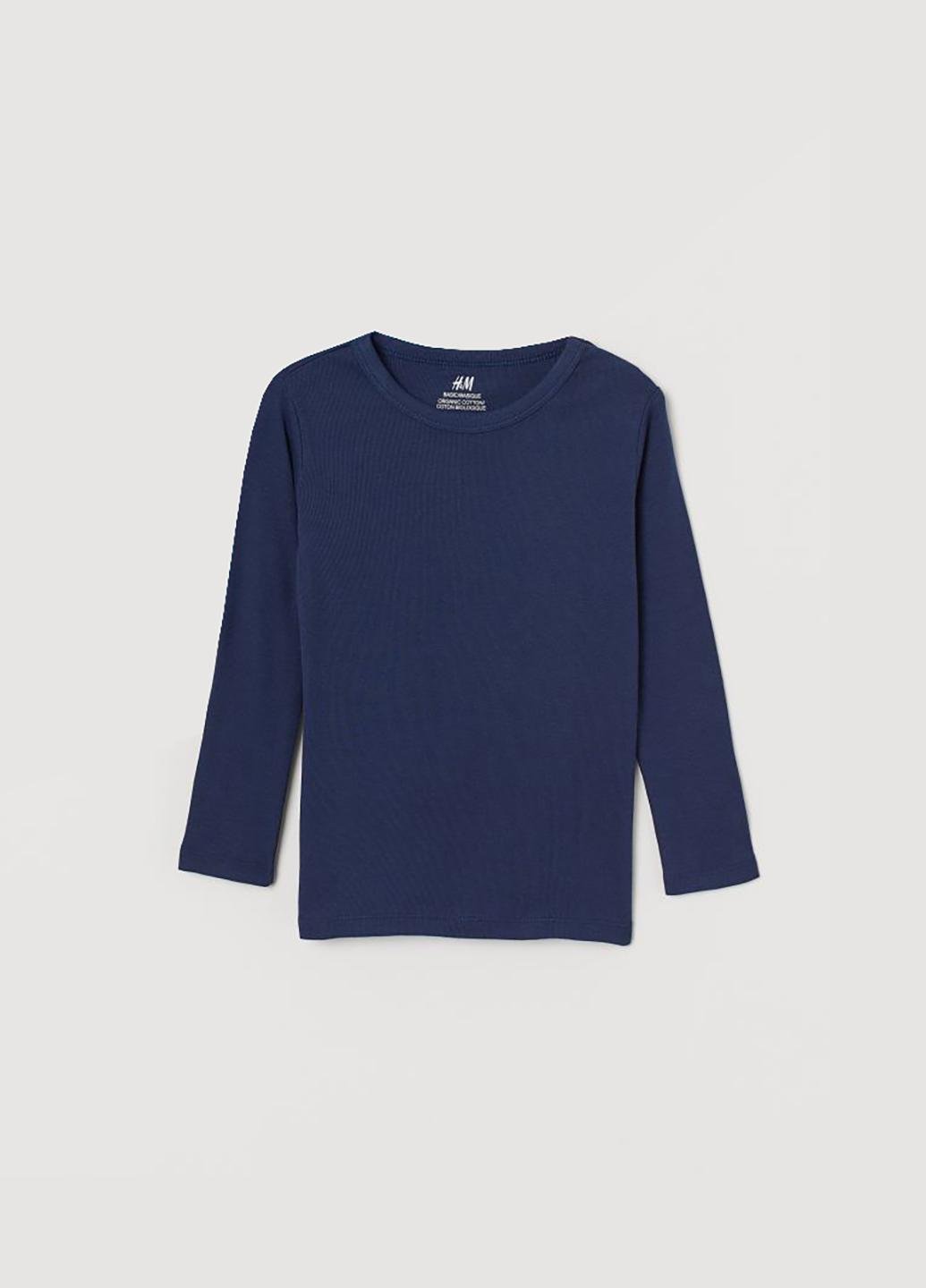 Лонгслив H&M 110-116 см Темно-синий (493836b50)