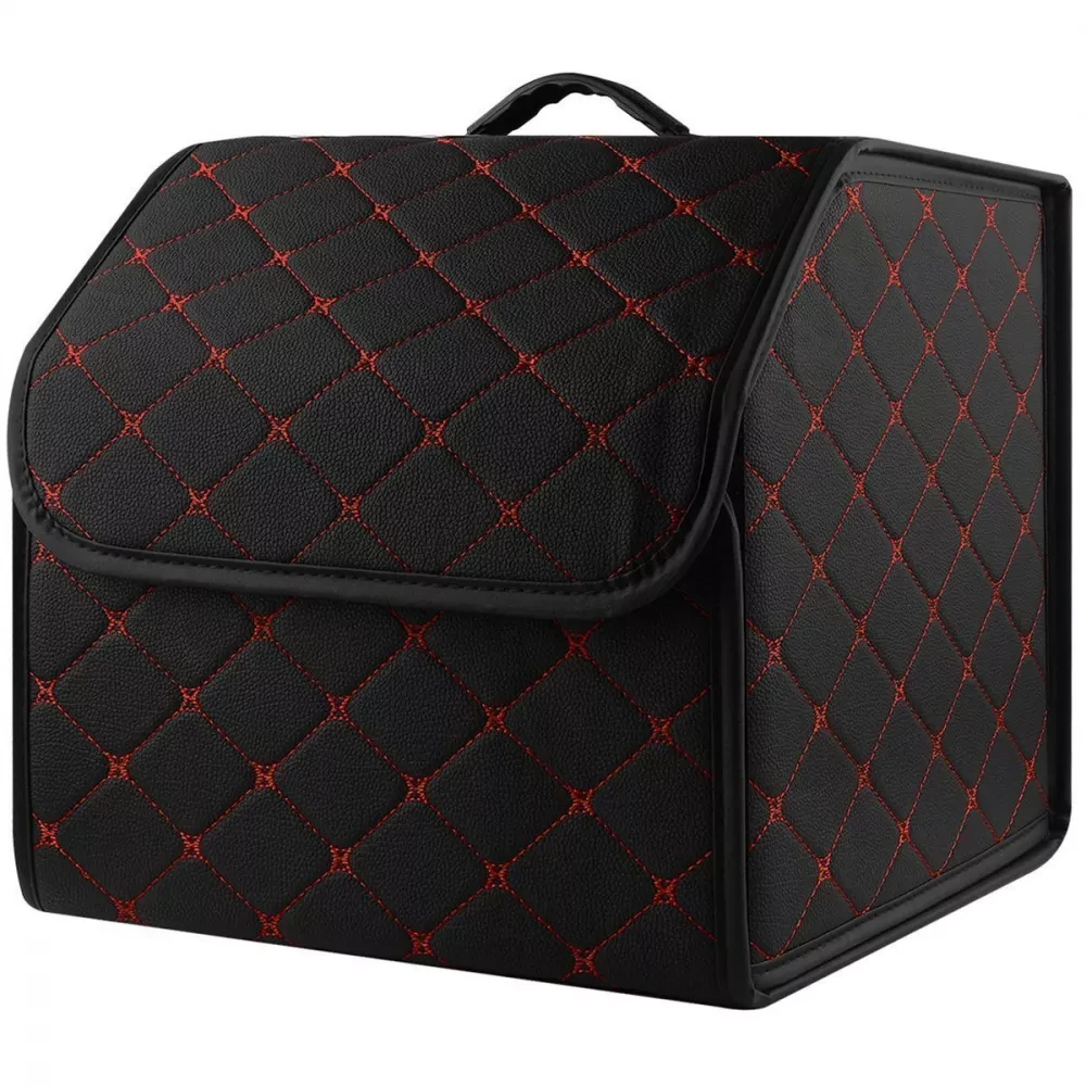 Органайзер в багажник автомобиля 34х30х30 см Черный с красной нитью