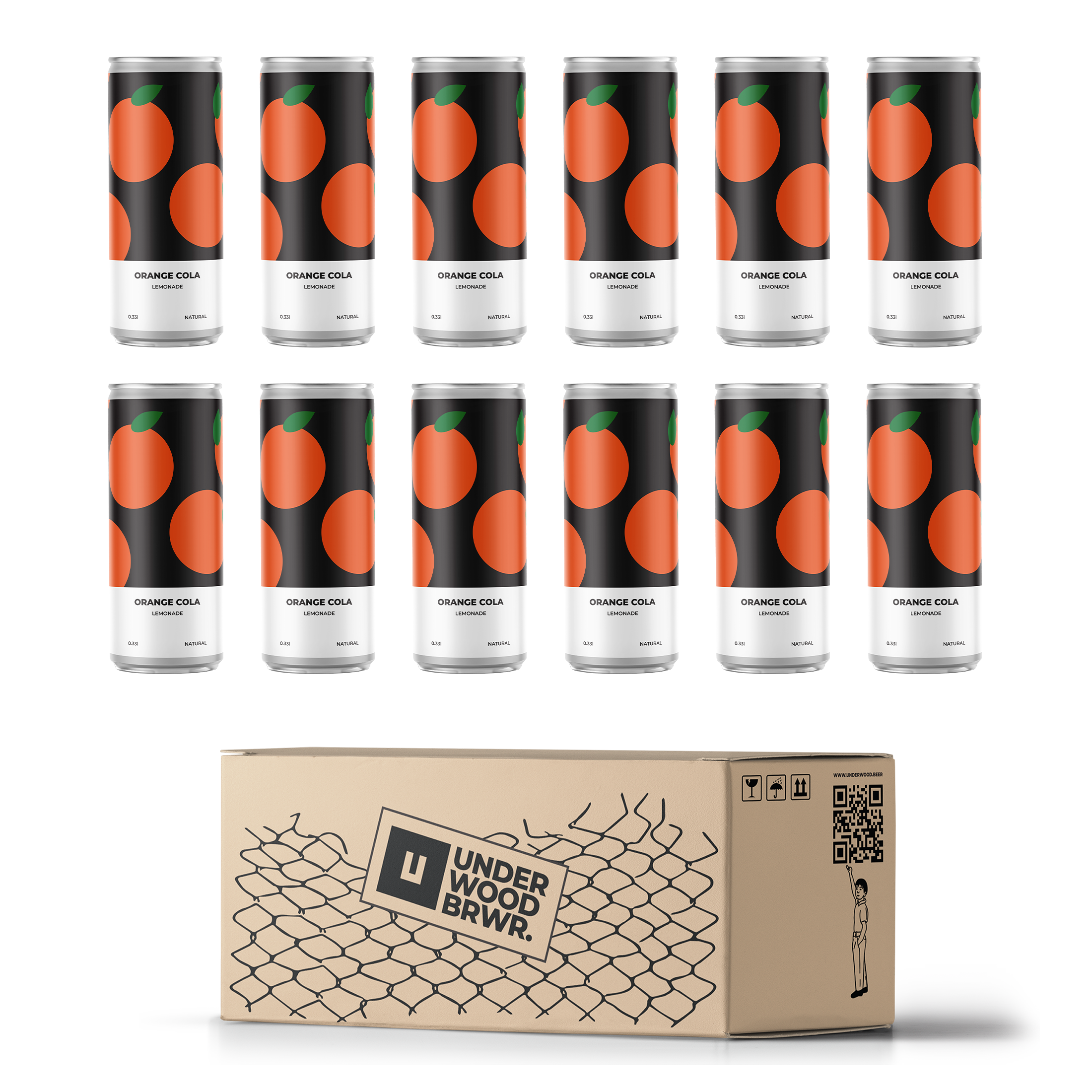 Лимонад безалкогольний газований Underwood Brewery Orange Cola натуральний 0,33 л 12 шт. (937700)