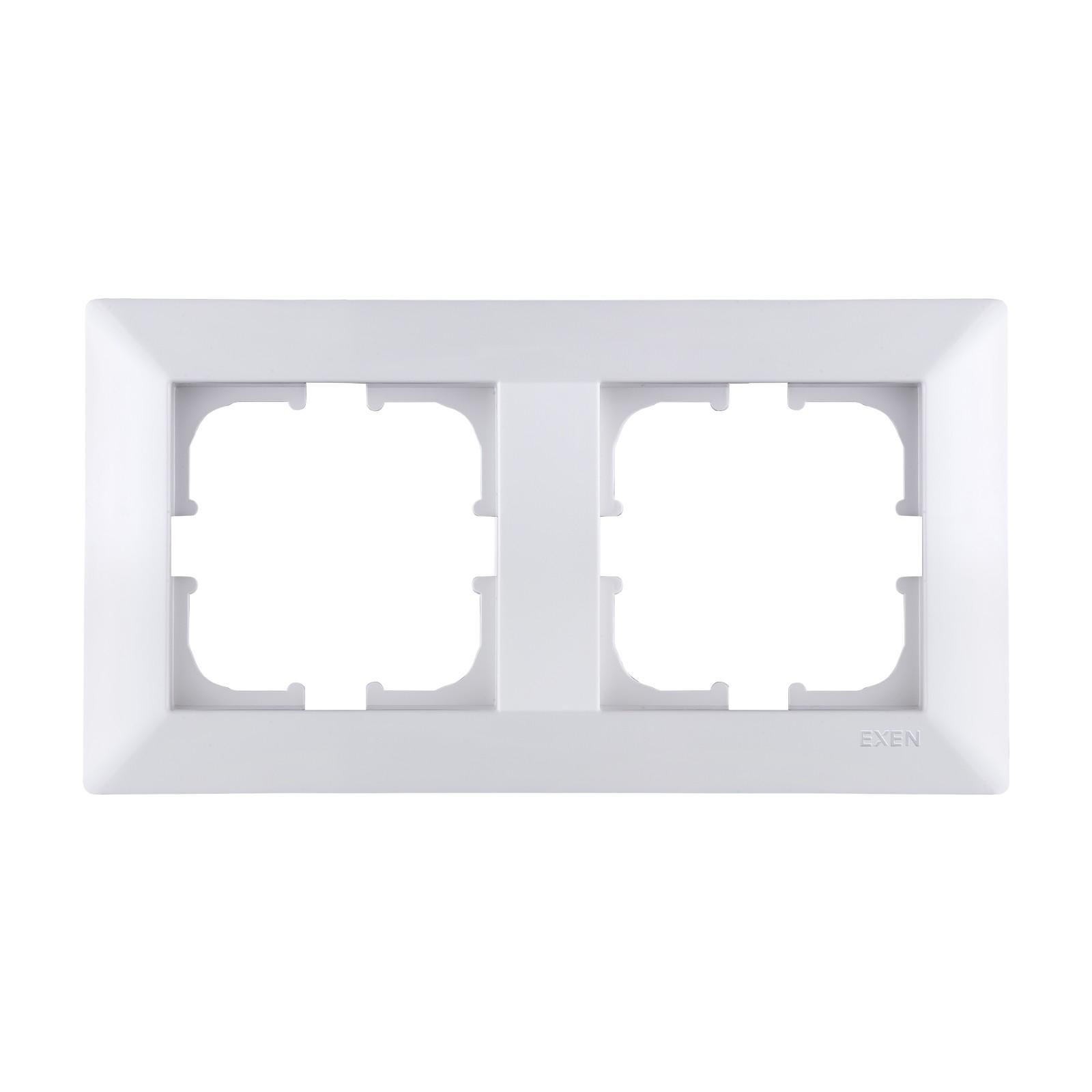 Рамка на 2 секции Exen Odak Белый Рамка на 2 секции Exen Odak Белый