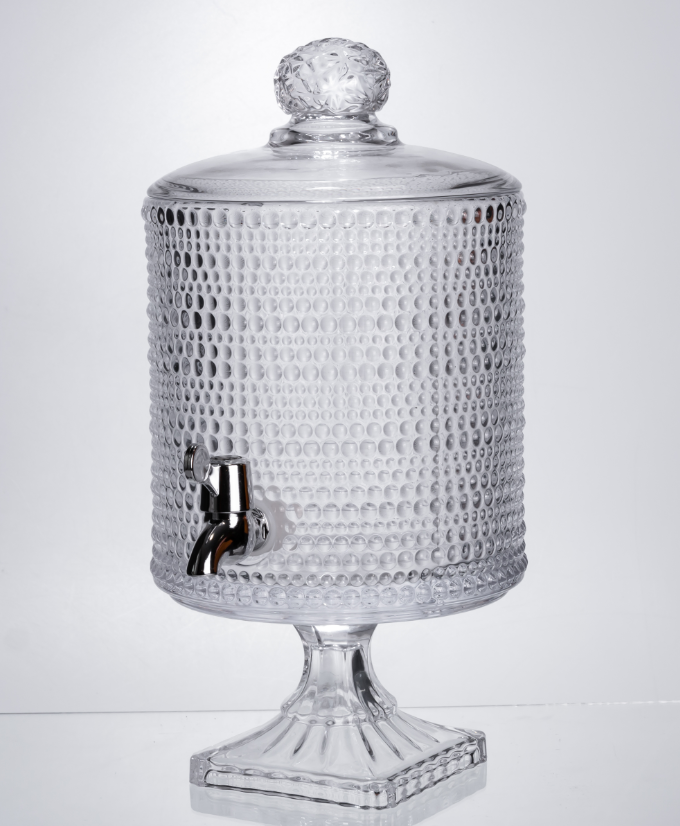 Лимонадниця на ніжці з товстого скла з краном 4,5 л Прозорий - фото 2