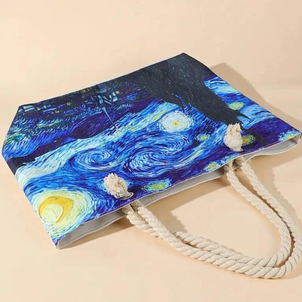 Сумка пляжная с художественным принтом Звездная ночь (00165) - фото 2 Сумка пляжная с художественным принтом Звездная ночь (00165) - фото 2